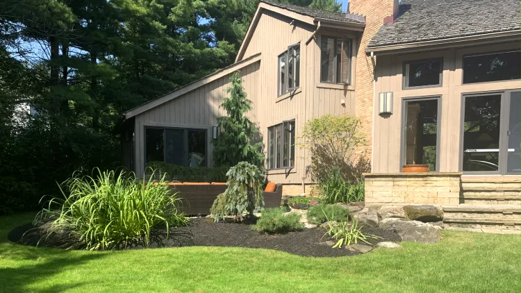 Expert landscaping services and landscape design in South Russell with biophilic design principles