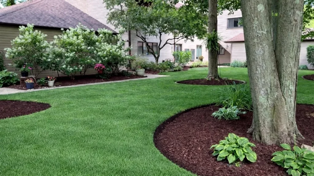 Carmel Landscapes always uses locally-sourced, all natural hardwood mulch for spring mulch installation jobs to ensure vibrant soil health for long-lasting results.